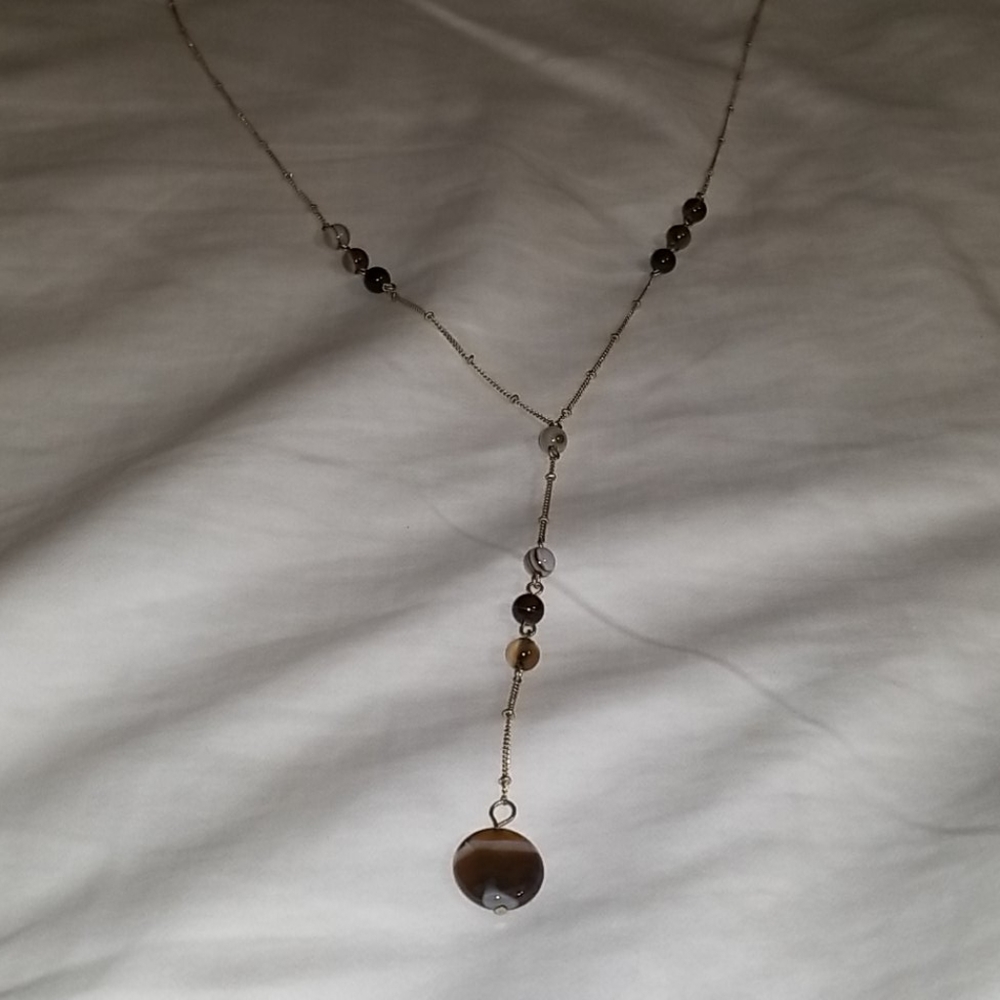 Simple drop stone necklace